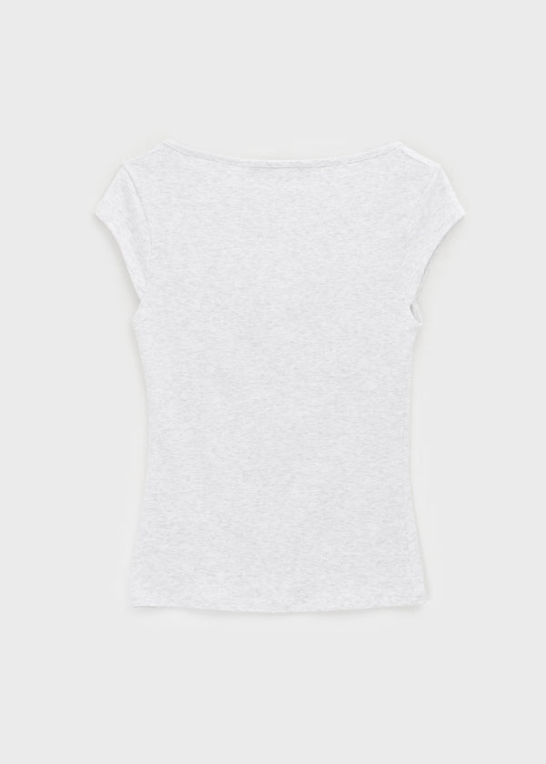 [MADE] Daychi Square Neck Cap Sleeve Short Sleeve Top