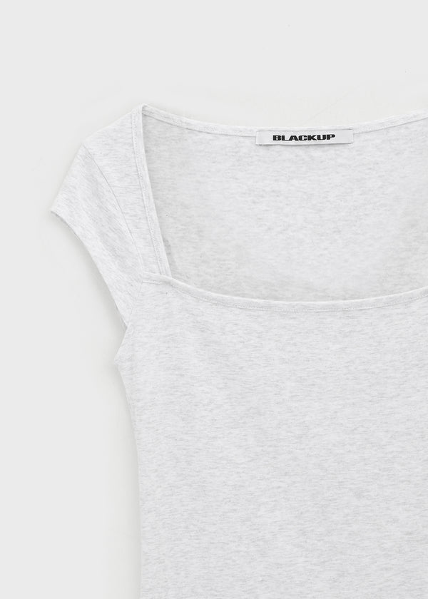[MADE] Daychi Square Neck Cap Sleeve Short Sleeve Top