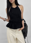Camlong Halterneck Frill Sleeveless Blouse