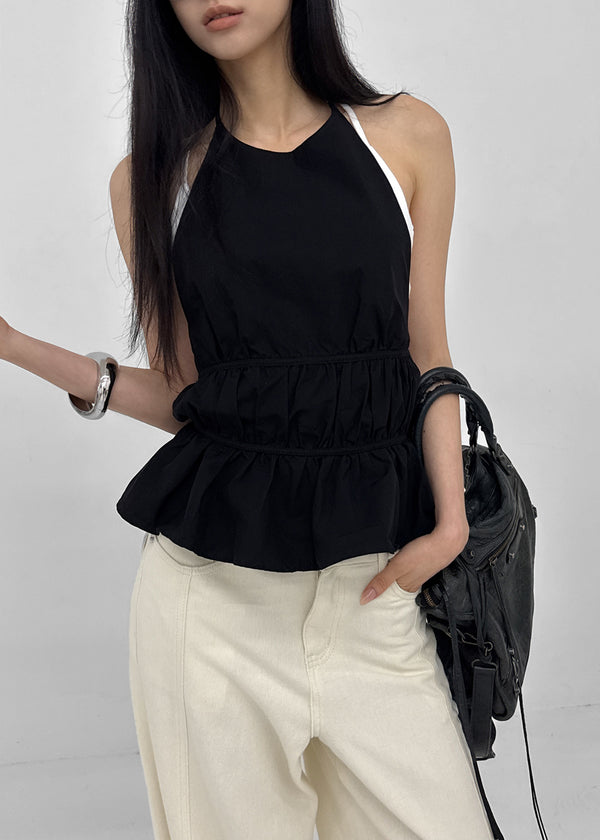 Camlong Halterneck Frill Sleeveless Blouse