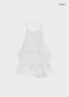 Camlong Halterneck Frill Sleeveless Blouse