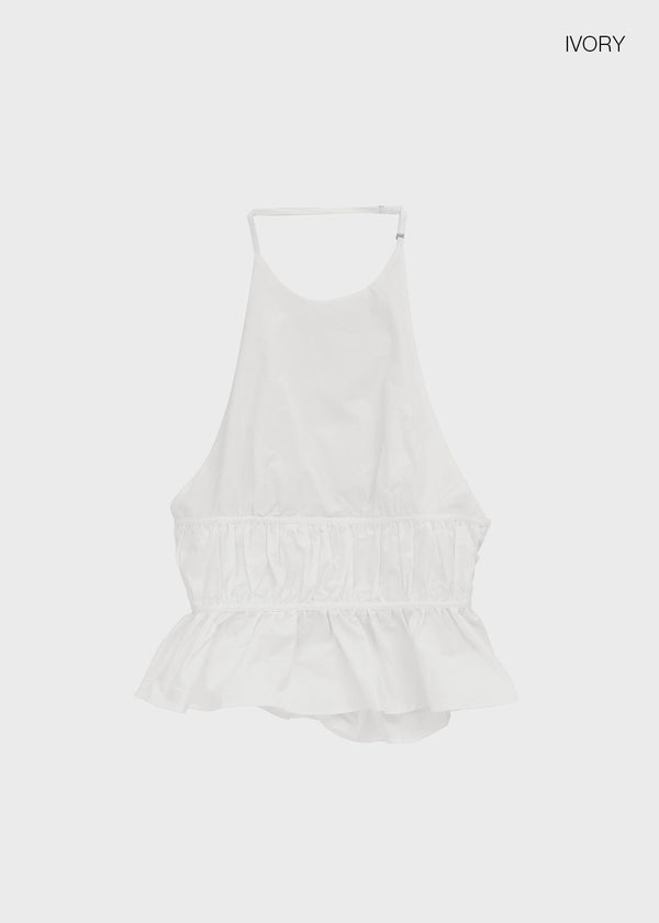 Camlong Halterneck Frill Sleeveless Blouse