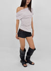 Tildy Low-waist Non-faded Raw Denim Shorts