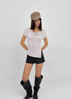Tildy Low-waist Non-faded Raw Denim Shorts