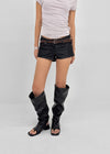 Tildy Low-waist Non-faded Raw Denim Shorts