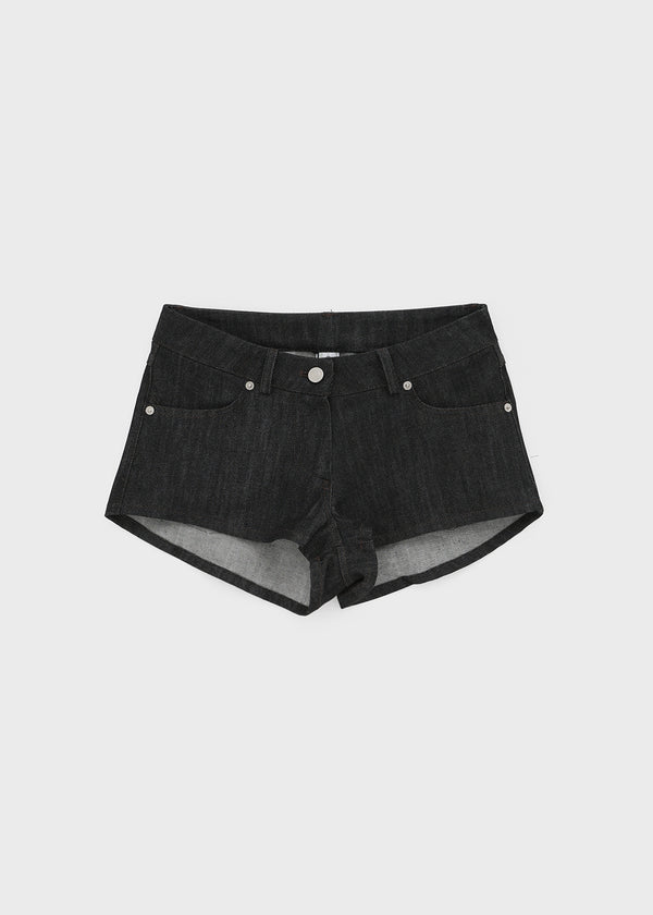Tildy Low-waist Non-faded Raw Denim Shorts