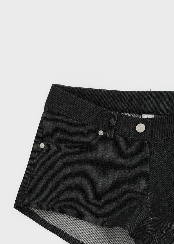 Tildy Low-waist Non-faded Raw Denim Shorts