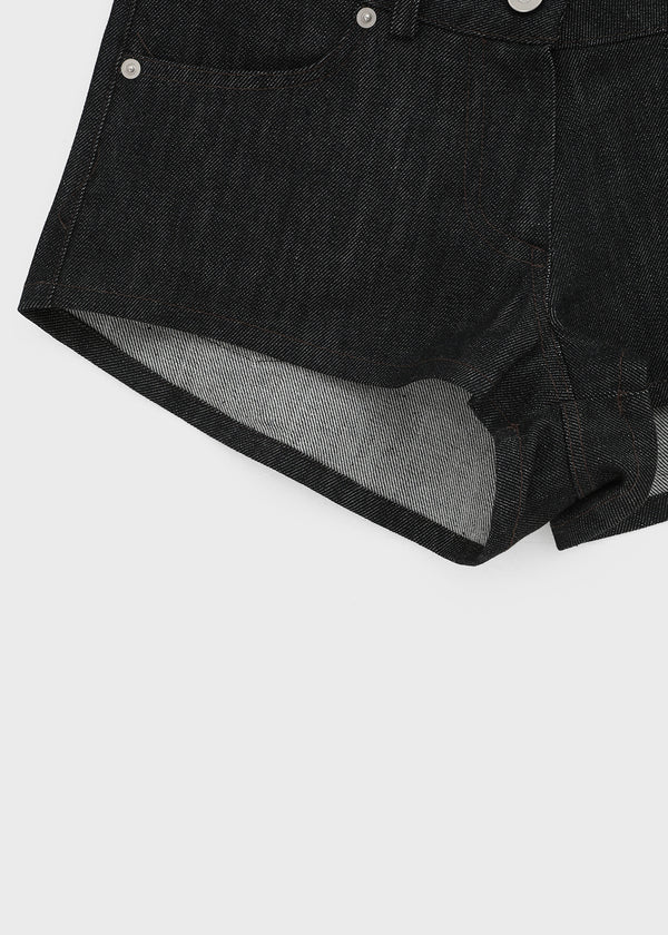 Tildy Low-waist Non-faded Raw Denim Shorts