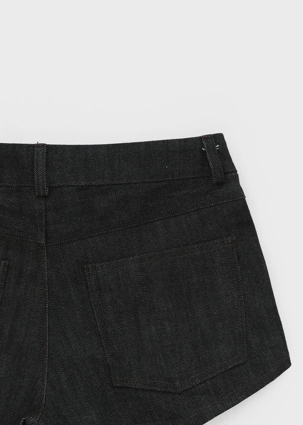 Tildy Low-waist Non-faded Raw Denim Shorts