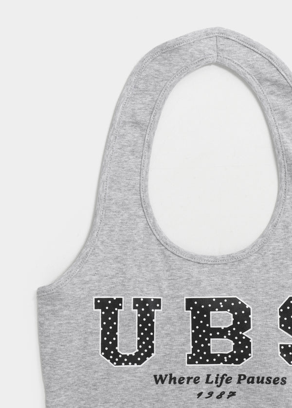 Leving Dot Lettering Halter Sleeveless