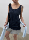 [MADE] Neko Pintuck Long Sleeveless Top
