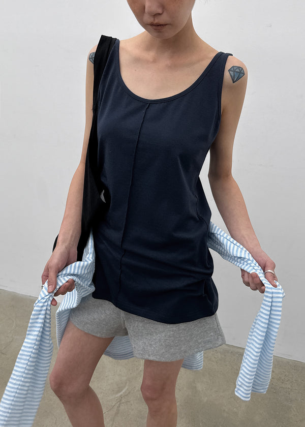 [MADE] Neko Pintuck Long Sleeveless Top