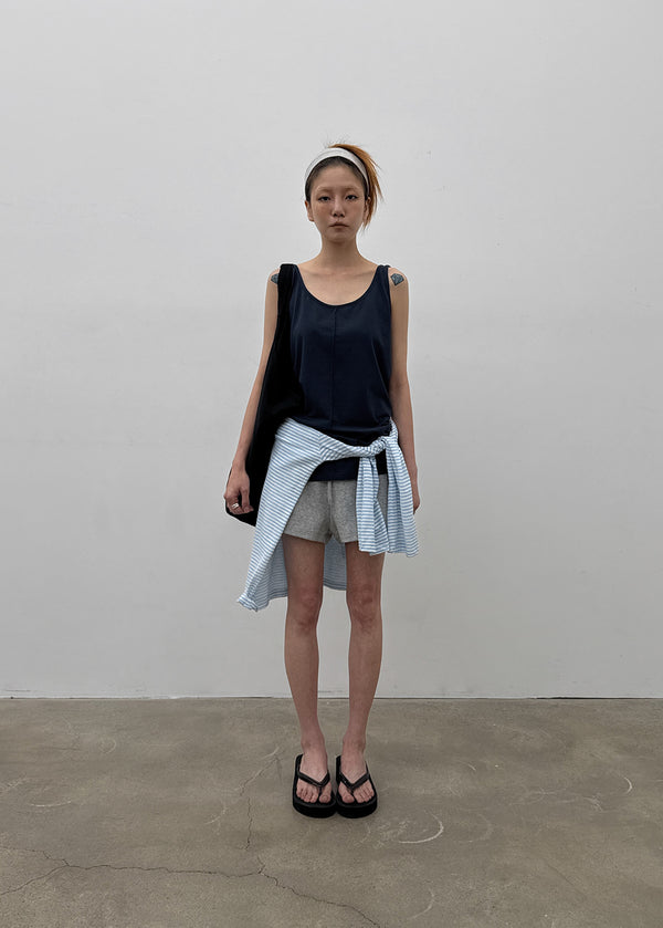 [MADE] Neko Pintuck Long Sleeveless Top