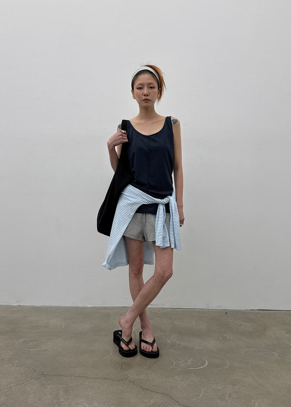 [MADE] Neko Pintuck Long Sleeveless Top