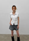 [MADE] Kuriring Cotton-Span Slim Short-Sleeve Shirt