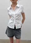 [MADE] Kuriring Cotton-Span Slim Short-Sleeve Shirt