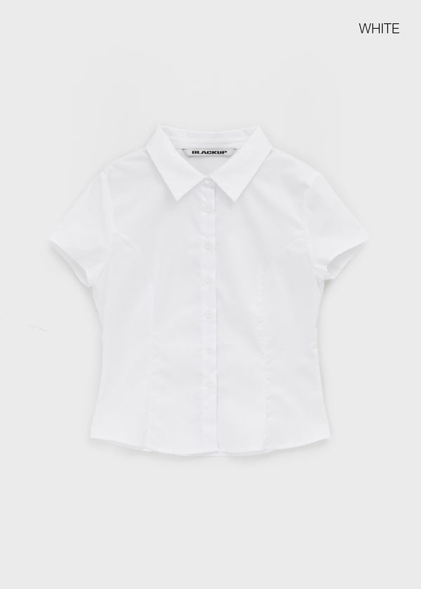 [MADE] Kuriring Cotton-Span Slim Short-Sleeve Shirt