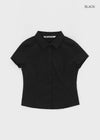 [MADE] Kuriring Cotton-Span Slim Short-Sleeve Shirt