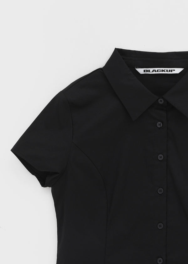 [MADE] Kuriring Cotton-Span Slim Short-Sleeve Shirt