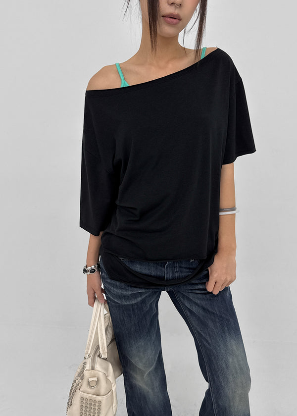 [MADE] Titsti Cut-Out Off-Shoulder Short Sleeve Top