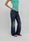 Curling Low-waist Bootcut Denim Pants