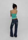 Curling Low-waist Bootcut Denim Pants