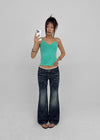 Curling Low-waist Bootcut Denim Pants