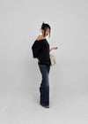 Curling Low-waist Bootcut Denim Pants
