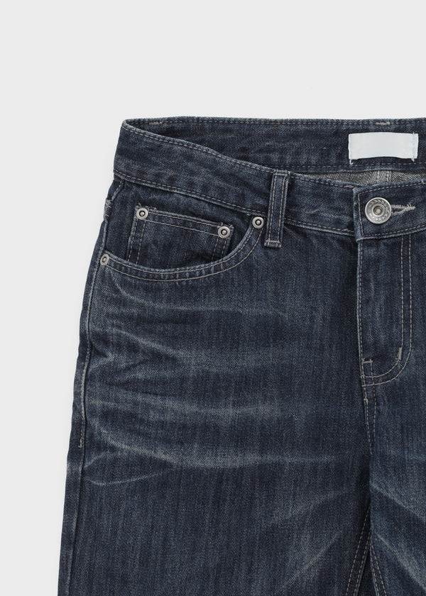 Curling Low-waist Bootcut Denim Pants