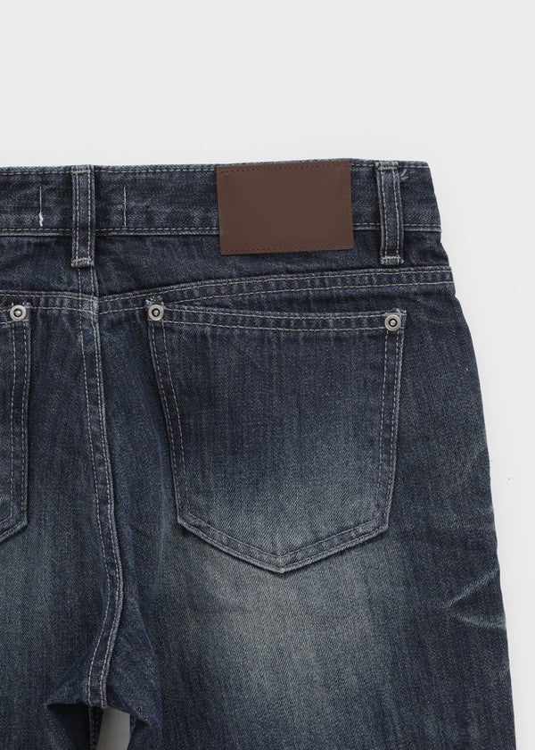 Curling Low-waist Bootcut Denim Pants
