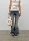 Sharkem Stitch Low-waist Bootcut Denim Pants