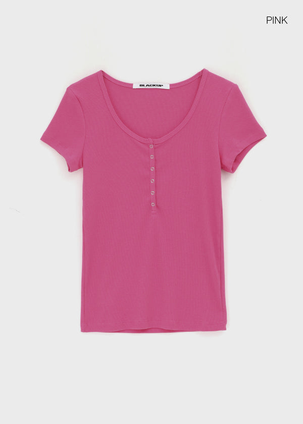 [MADE] Dutsby Henley Short Sleeve Top