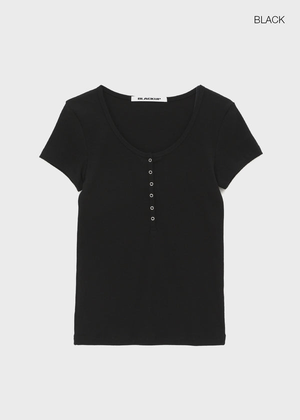 [MADE] Dutsby Henley Short Sleeve Top