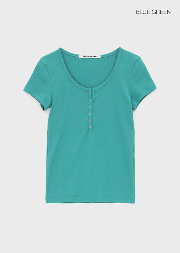 [MADE] Dutsby Henley Short Sleeve Top