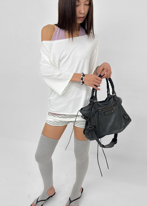 [MADE] Titsti Cut-Out Off-Shoulder Short Sleeve Top