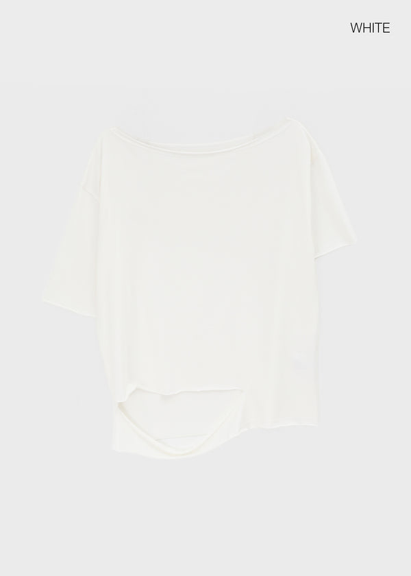 [MADE] Titsti Cut-Out Off-Shoulder Short Sleeve Top