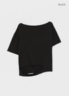 [MADE] Titsti Cut-Out Off-Shoulder Short Sleeve Top