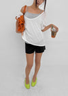Glam Deep U-neck Summer Knit Short Sleeve Tee