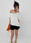 Glam Deep U-neck Summer Knit Short Sleeve Tee