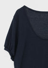 Glam Deep U-neck Summer Knit Short Sleeve Tee