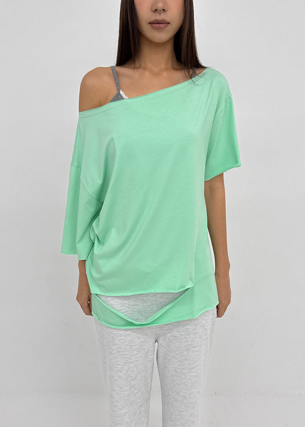 [MADE] Titsti Cut-Out Off-Shoulder Short Sleeve Top