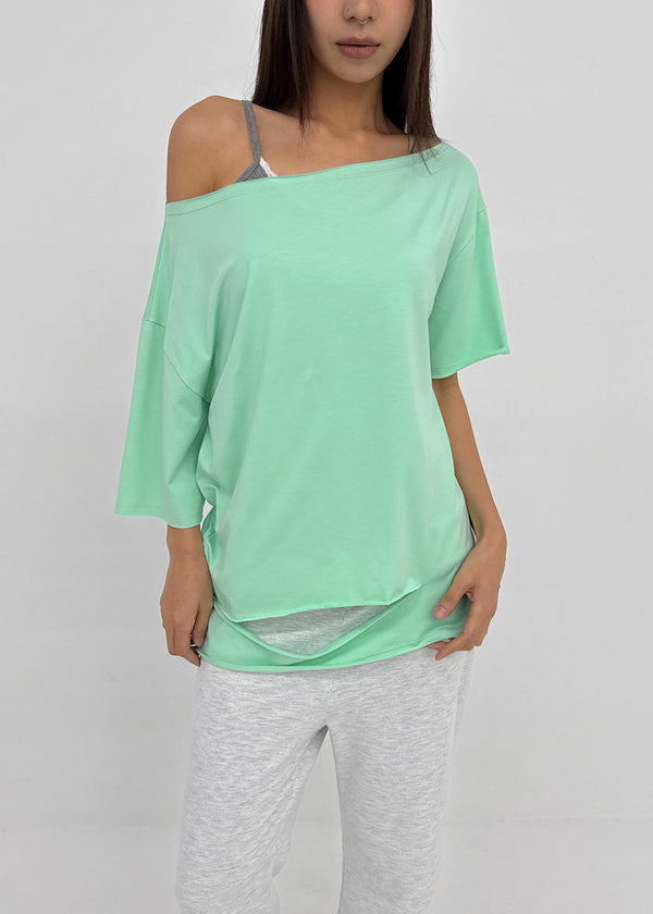 [MADE] Titsti Cut-Out Off-Shoulder Short Sleeve Top