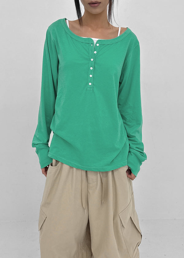 [MADE] Titea Henley Summer Long Sleeve Top