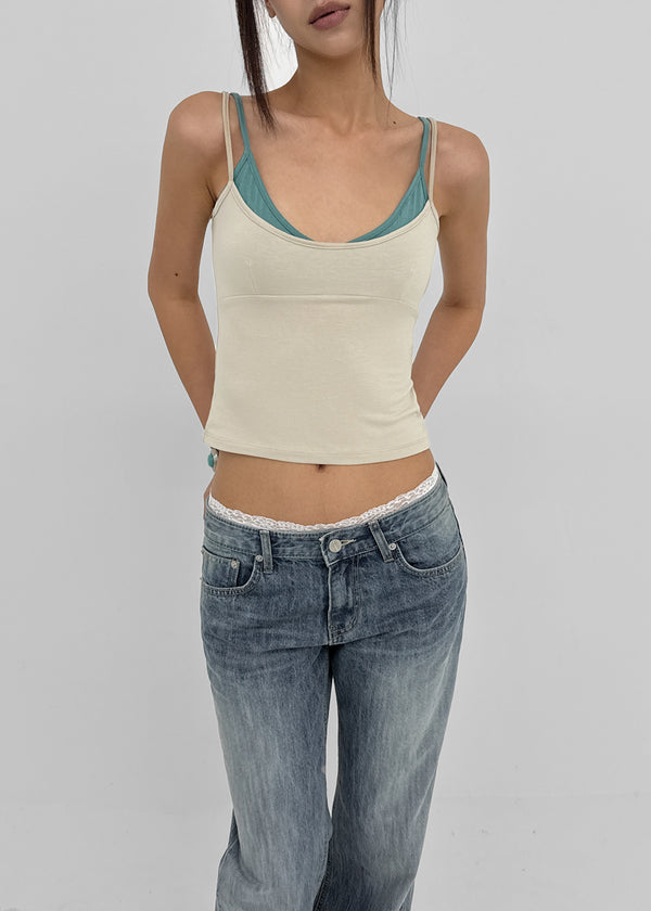 Canding Color-block Layered Sleeveless Top