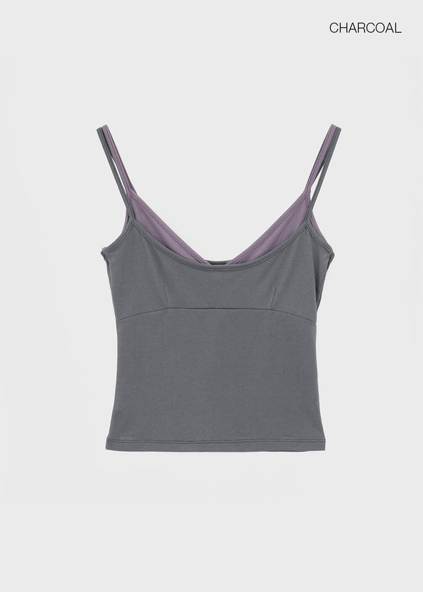 Canding Color-block Layered Sleeveless Top