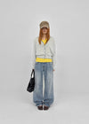 Hottin Striped Bamboo Knit Cardigan