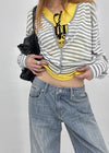 Hottin Striped Bamboo Knit Cardigan