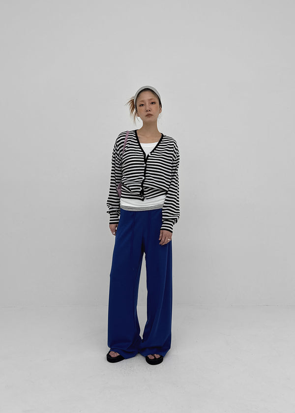Hottin Striped Bamboo Knit Cardigan