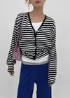 Hottin Striped Bamboo Knit Cardigan