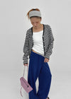 Hottin Striped Bamboo Knit Cardigan